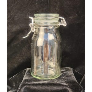 Vintage Metal Hinged Glass Jar