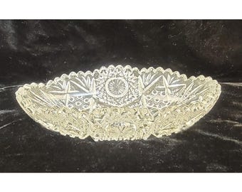 Vintage-Schliff Kristall ""Starburst" Muster Candy Dish."