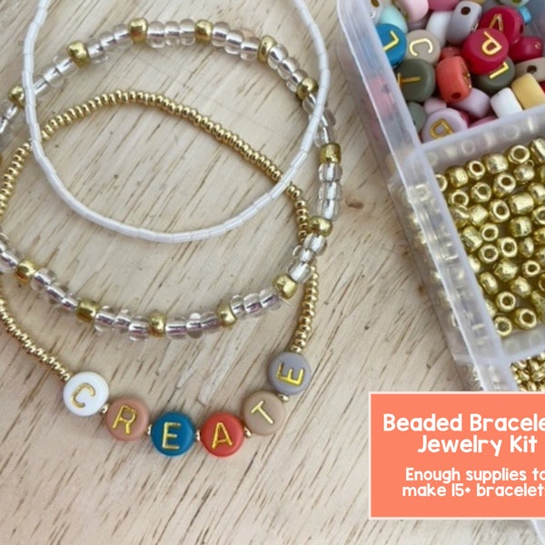 Personalized Bracelet Making Kit, Craft Kit for Adults, Stretch Bracelet Bead Kit, Jewelry Making Kit, DIY Kit for Adults, Easy Bracelet Kit