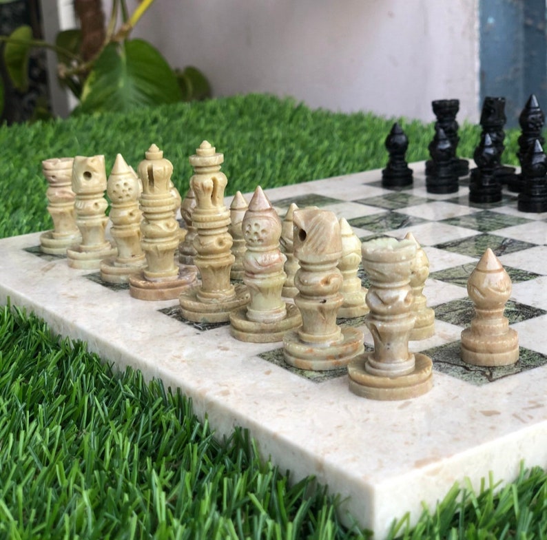 Premium Marble Chess Set With Board Etsy
