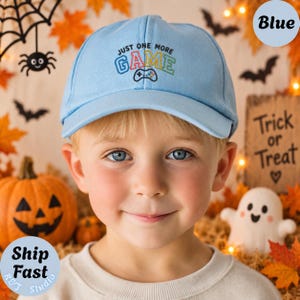 Just One More Game Embroidered Kids Hat, Retro Gamer Youth Baseball Cap - CC52-1