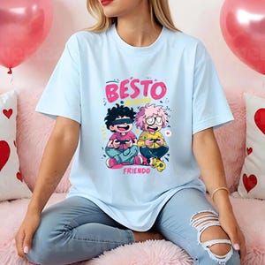 Besto gaming-shirt voor koppels – schattig cartoon gaming-T-shirt voor beste vrienden – leuke bijpassende T-shirts voor gamers en stellen AA120