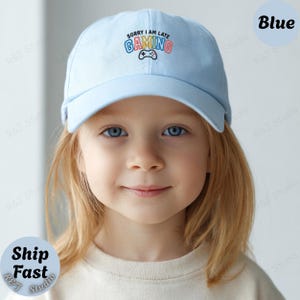 Sorry I Am Late Gaming Embroidered Kids Hat, Video Game Youth Cap - CC52-2