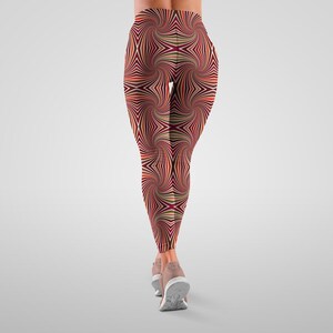 Psychedelic Patterned Leggings, Stylish Athletic Tights, Trendy Casual Wear, Gifts for Her, Yoga & Lounge Pants, Gifts for Dancer