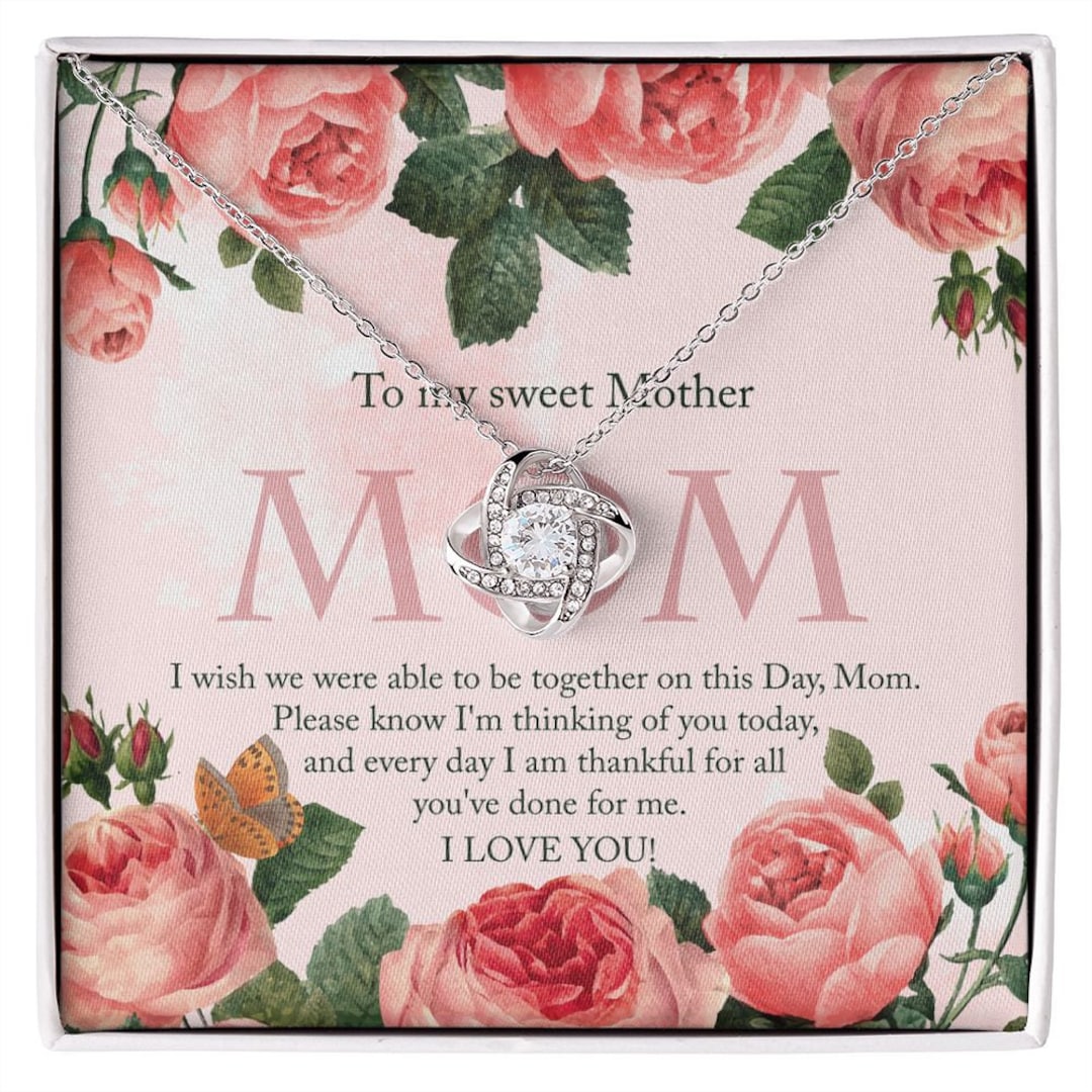 Gift for Mom From Distance, to My Sweet Mom Love Knot Necklace