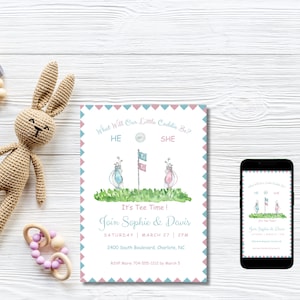 Golf Gender Reveal Invitation: Tee Time Par-Tee (Digital Download)