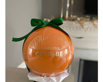 Citrus Gender Reveal Pop Balloon| No Mess| Little Cutie baby shower| He or She Balloon| Boy or Girl announcement| Clementine Theme Party