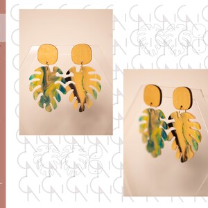 SVG AI earrings | Lasercut Cutting Beginner Pattern | Digital File | Lasercut earrings | Monstera earrings
