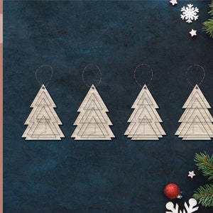 SVG AI Christmas Decoration | Lasercut Beginner Pattern | Digital File | Minimalist Graphic Christmas Tree Decoration | Christmas amulet