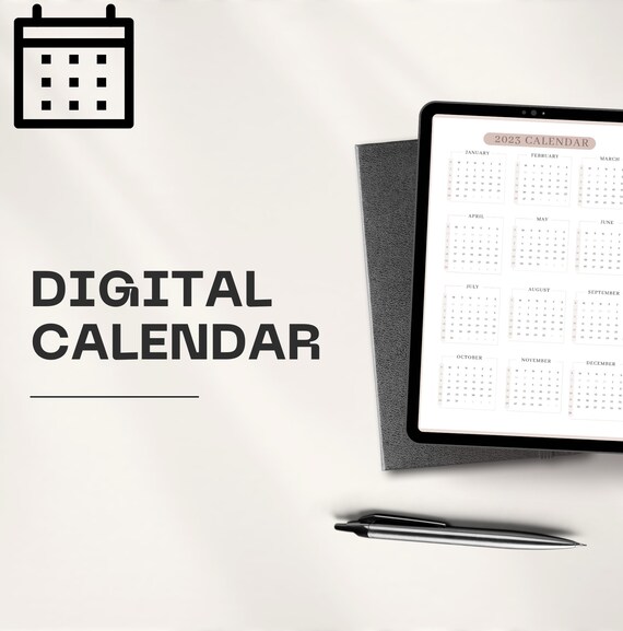 2023 Minimalist Digital Calendar | Daily Organizer | Printable Format | iPad friendly | Goal Planner | Minimalistic Classic Neutral color