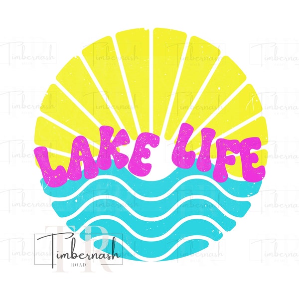 Lake Life PNG file, Sublimation, Dtf, Sunrays, Boat waves, Lake Days, Bright, Summer, Lake Time, Sun and Water, Vacation, Trendy PNG