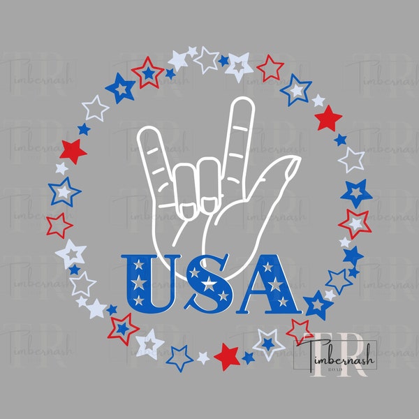 ASL USA PNG, asl usa sublimation png, Patriotic asl usa png, American Sign Language png, asl I love you png, asl memorial day png,