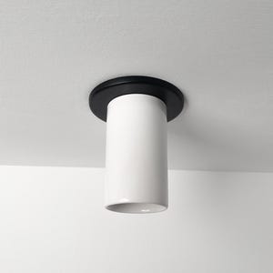 Minimalist Round Ceramic Ceiling Lamp, White Flush Mount Ceiling Sconce, Surface Mount Lighting Fixture, Modern Lighting, Housewarming Gifts
