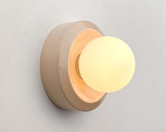 Minimalist Cream Ceramic Wall Sconce, Modern Lighting