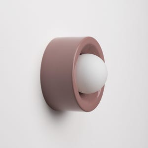 Modern Minimalist Ceramic Wall Lamp, Flush Mount Wall Sconce, Round Lamp Holder, Surface Mount Lighting Fixture, Housewarming Gifts