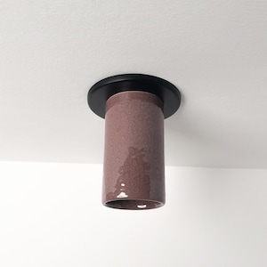 Minimalist Round Ceramic Ceiling Lamp, Pink Flush Mount Ceiling Sconce, Surface Mount Lighting Fixture, Modern Lighting, Housewarming Gifts