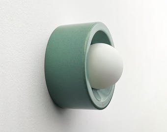 Handmade Green Ceramic Wall Lamp, Modern Minimalist Sconce