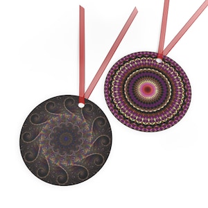 The Kaleidoscope Christmas 3.5&quot; Double Sided Metal Ornament Will Add A Unique Touch Of Elegance To Your Annual Holiday Decorations