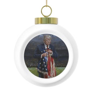 This President Donald Trump Loves The American Flag Christmas Ornament Is Great