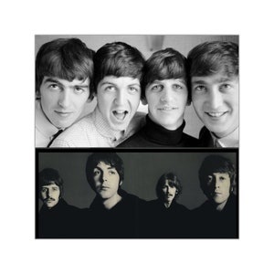 Adesivo de vinil gigante dos Beatles em preto e branco - dois tamanhos para escolher