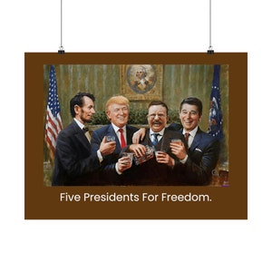 Five Presidents Toasting Poster: American History Print (20x16)