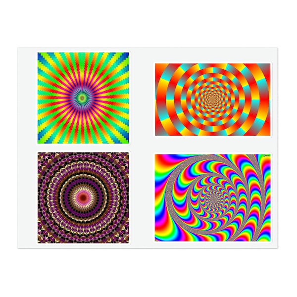 These 4 Motion Art Vinyl Stickers Have Optical Illusions With Mind Blowing Designs To Will Mesmerize Your Home - Three Formats To Pick From