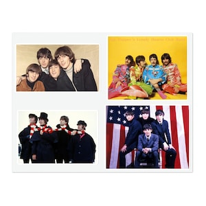 These 4 Beatles Stickers In Standard, Transparent And Holographic Format Celebrate the Fab Four&#39;s Early Years With Retro Classic Rock Photos