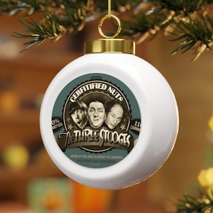 The Three Stooges Ceramic Christmas Ornament Will Add A Touch Of Classic Comedy To Your Annual Holiday Tree Decorations