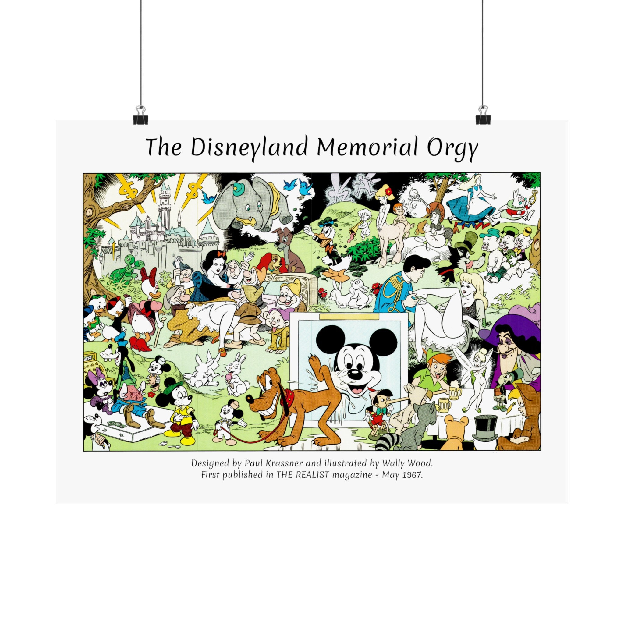 Wally Wood 1967年発表 ヴィンテージ アートポスター VINTAGE WALLY WOOD DISNEY ORGY PARADOY BLACKLIGHT NEON