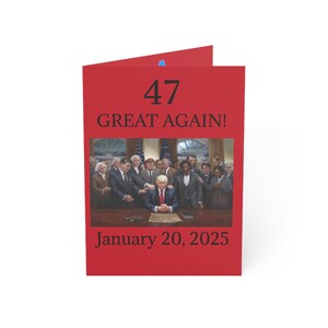 Les cartes de vœux « 45 ans 47 ans en 2025 Célébration de l'investiture du président Donald Trump » sont un superbe moyen de tendre la main à la famille et aux amis