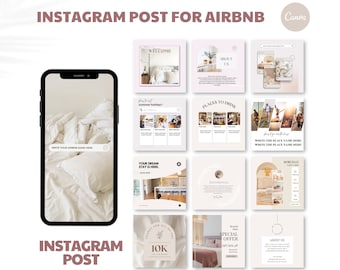 Airbnb Instagram Post Template | Editable VRBO Social Media Template | Short-Term Rental Instagram Template | Vacation Rental Commercial Use