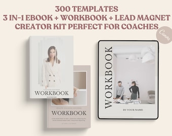 300 Page Ebook Template Canva | Workbook Template Lead magnet for course creators | Life coaches | small business owners | Commercial Use