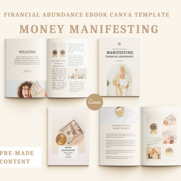 Money Manifesting eBook Canva Template, Financial Abundance Manifestation, Mindset Life Coach Small Business, PLR/MRR Rights to Resell