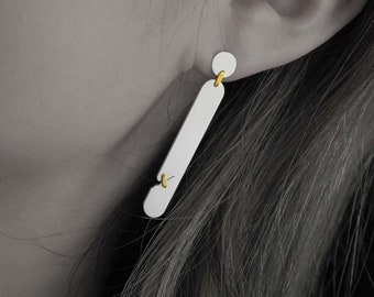Duo de boucles d'oreilles JuCi | Boucles d'oreilles géométriques modernes | Boucles d'oreilles simples de tous les jours | Boucles d'oreilles géométriques | Boucles d'oreilles unisexes | Bijoux Wabisabi