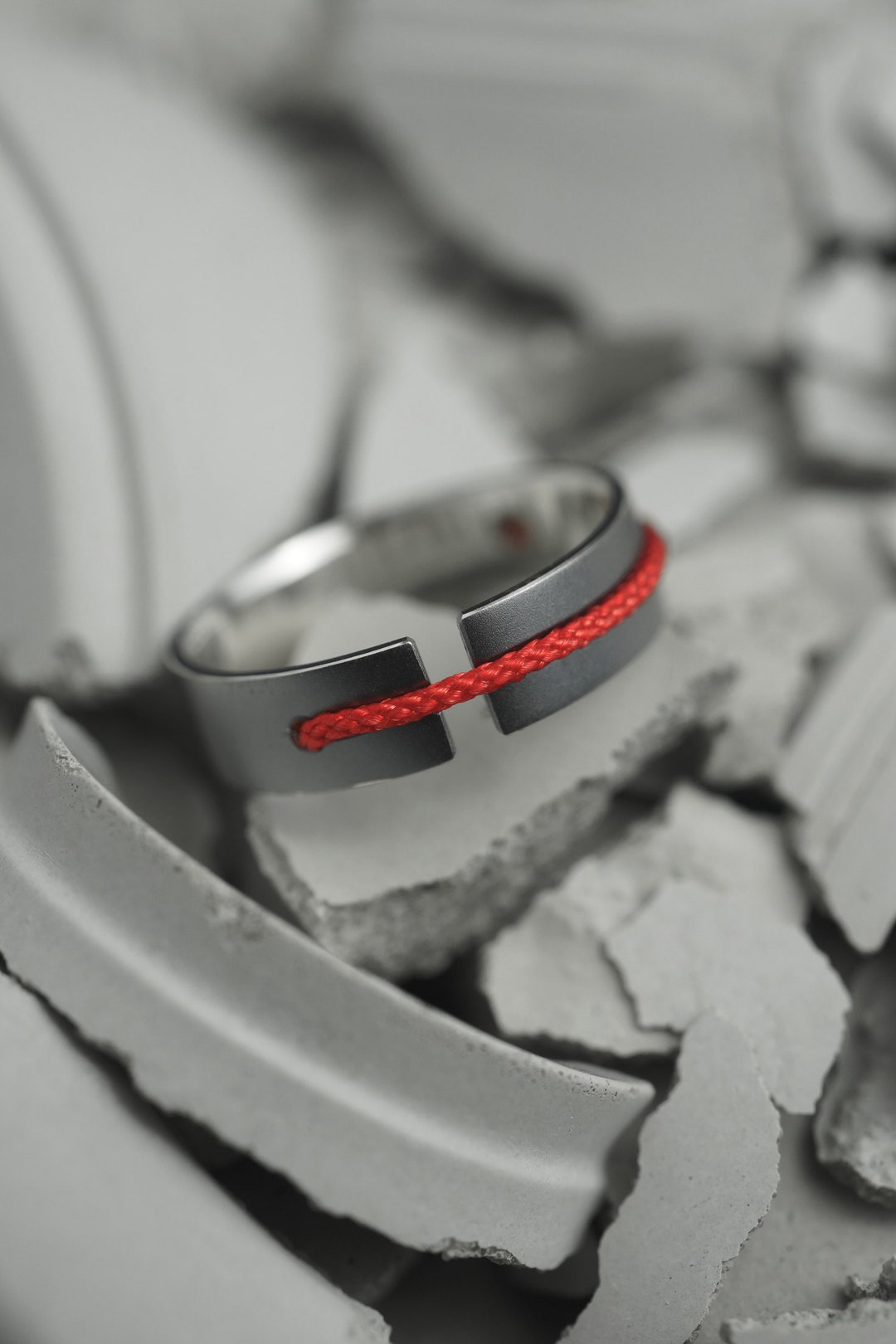 Redline Rings Red Line Ring Black 5mm | Morden Geometric Ring |simple Everyday Ring ...