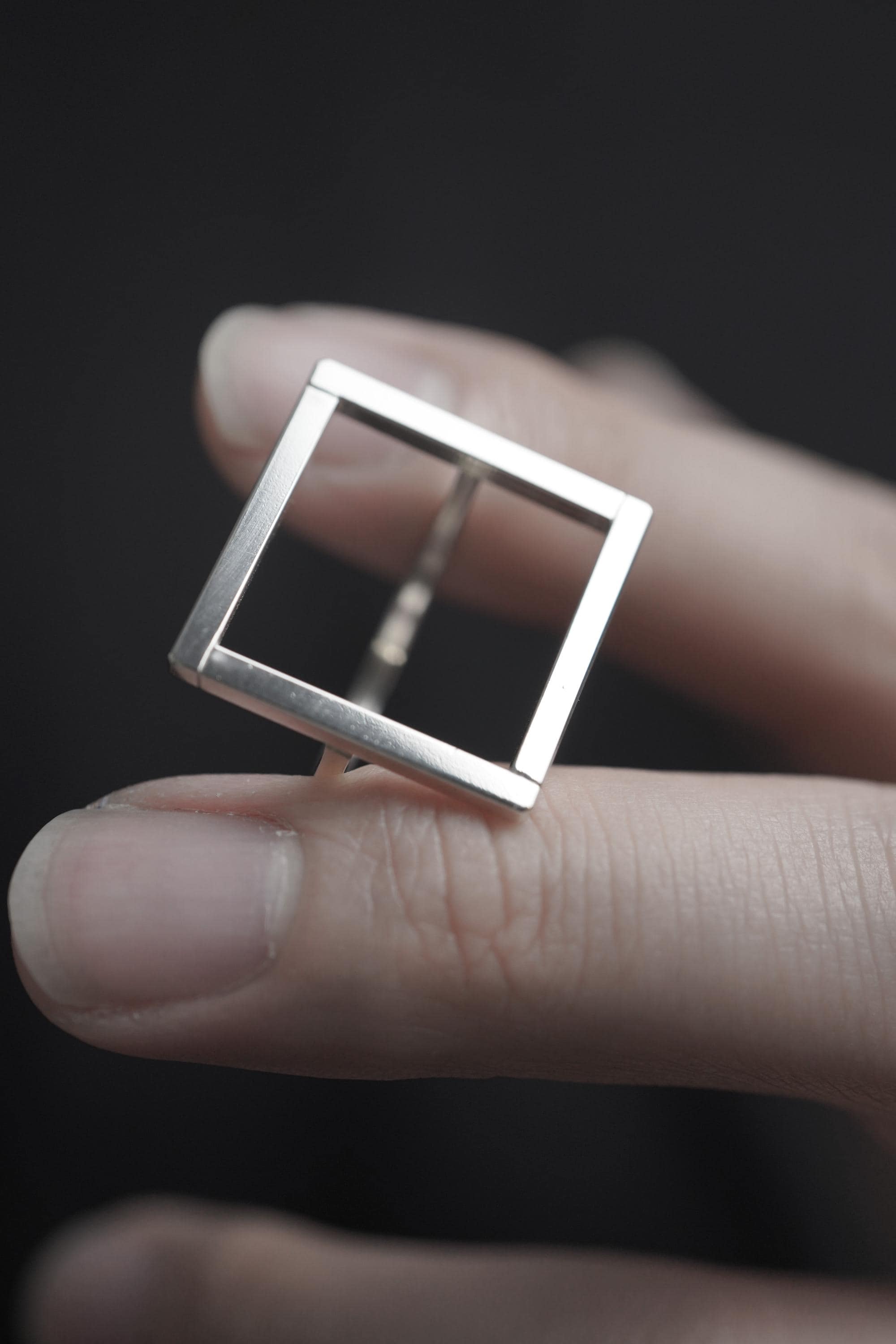 Square Minimalist Silver Ring | Morden Geometric Ring | Simple Everyday ...