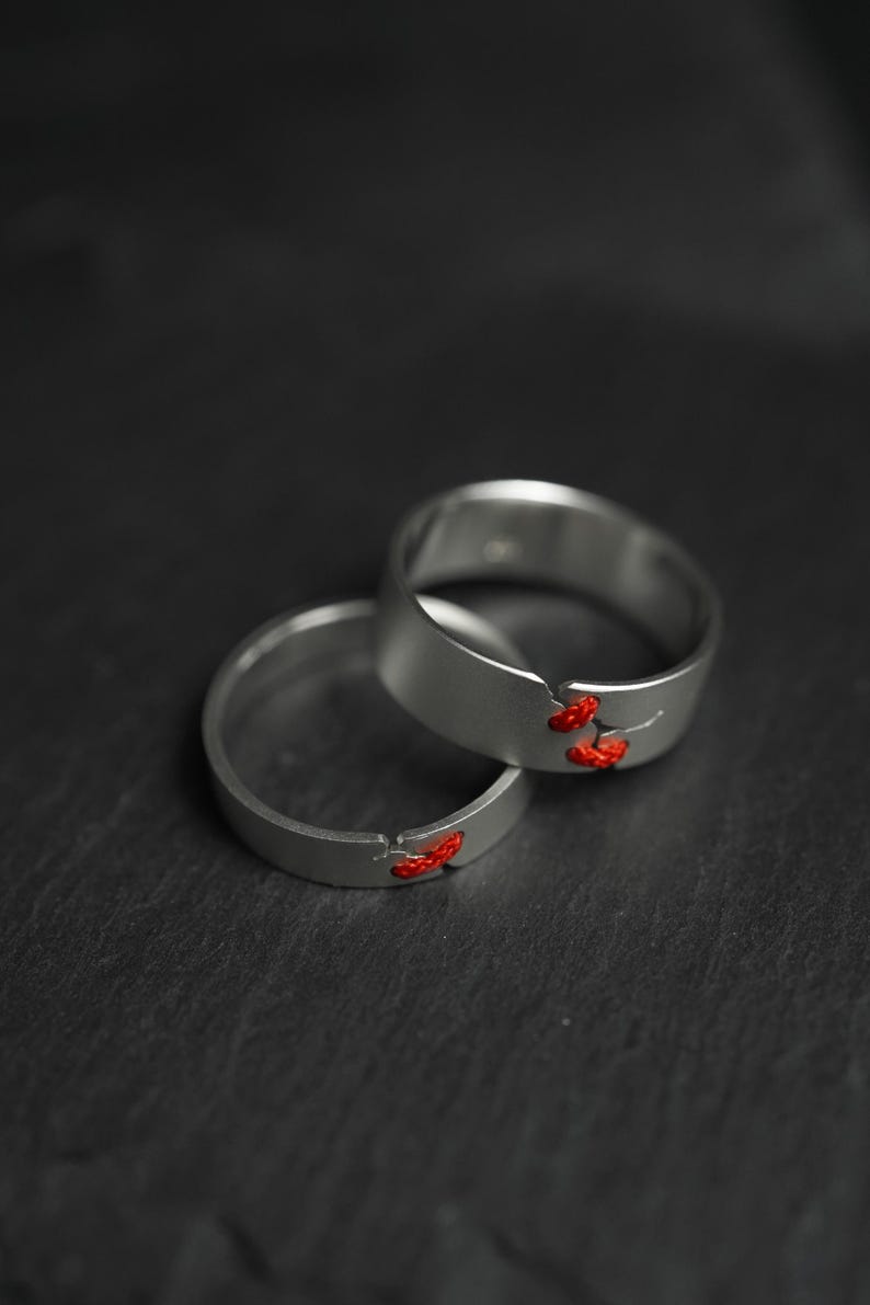 Red Thread Rings Juci Red 5mm |morden Geometric Ring |simple Everyday Ring |band Ring ...