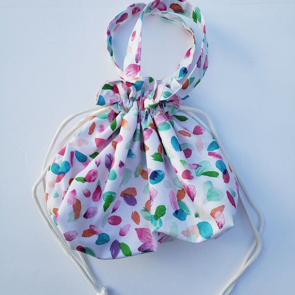 Handmade Chic Lunch Bag, Watercolor Petals Design - Stylish & Washable Tote For School And Office, Back to School Gift