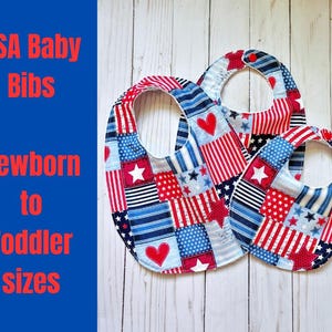 Patriotic Baby Bib: Red, White & Blue Cotton USA Bib