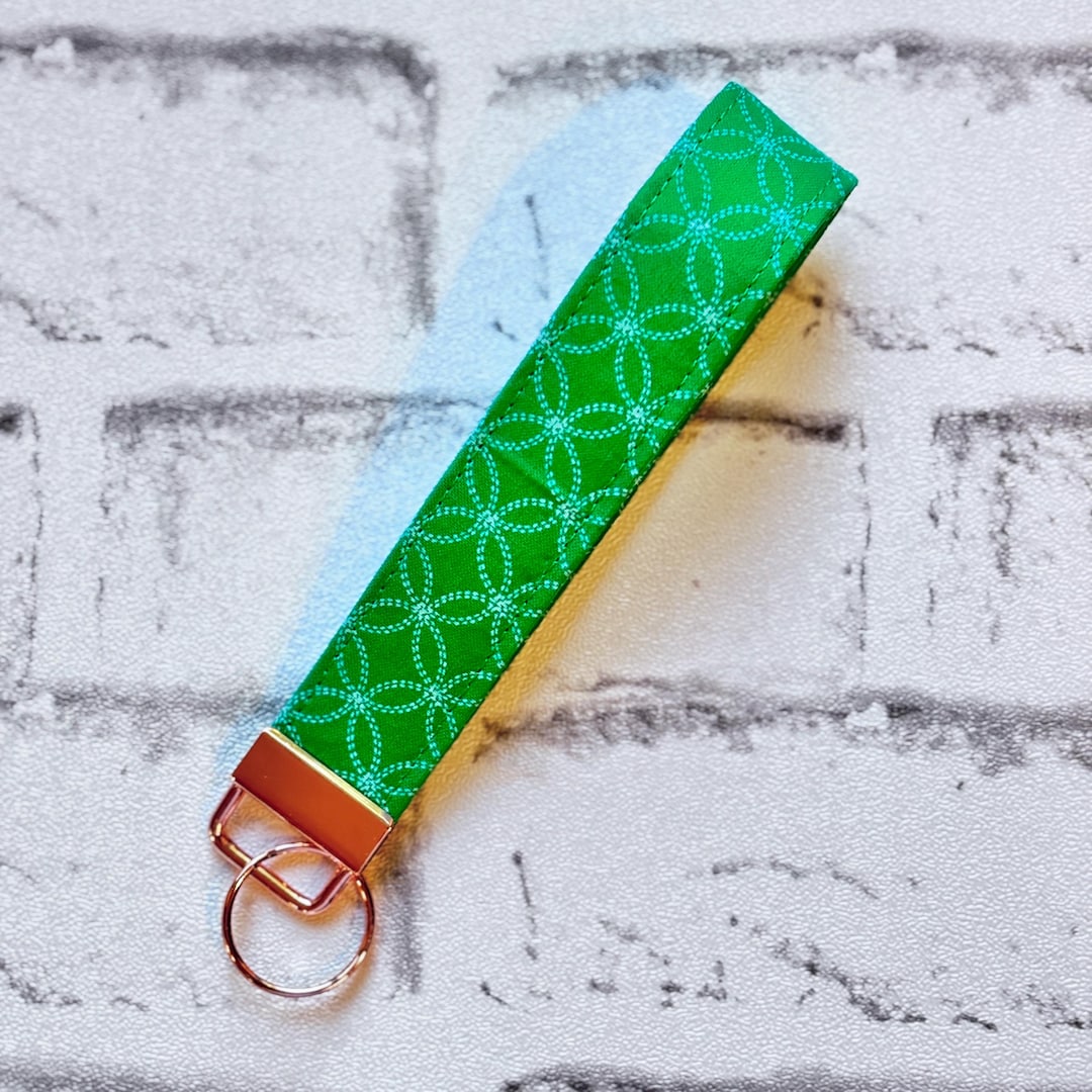 Keychain Rope Green Green Key Fob, Handmade Fabric Keychain, Small Gift Idea - Etsy