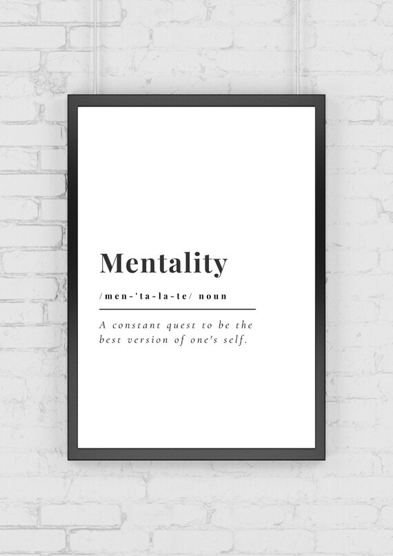 Mentality Poster Inspirational Quotes Work Hard Office Etsy