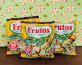 Frutos  Sampalok Candy x 3 bags ( 50 candies each ) Philippines Tamarind Chewy Candy
