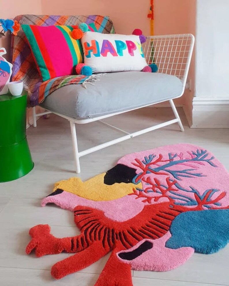 Heart Shape Hand Tufted Rug Alternative High Low Pile Hand Tuft Rug ...