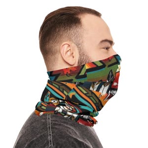 Colorful Lightweight Neck Gaiter | Boho Style Face Covering, Outdoor Accessory, Festival Wear, Sun Protection, Unique Gift