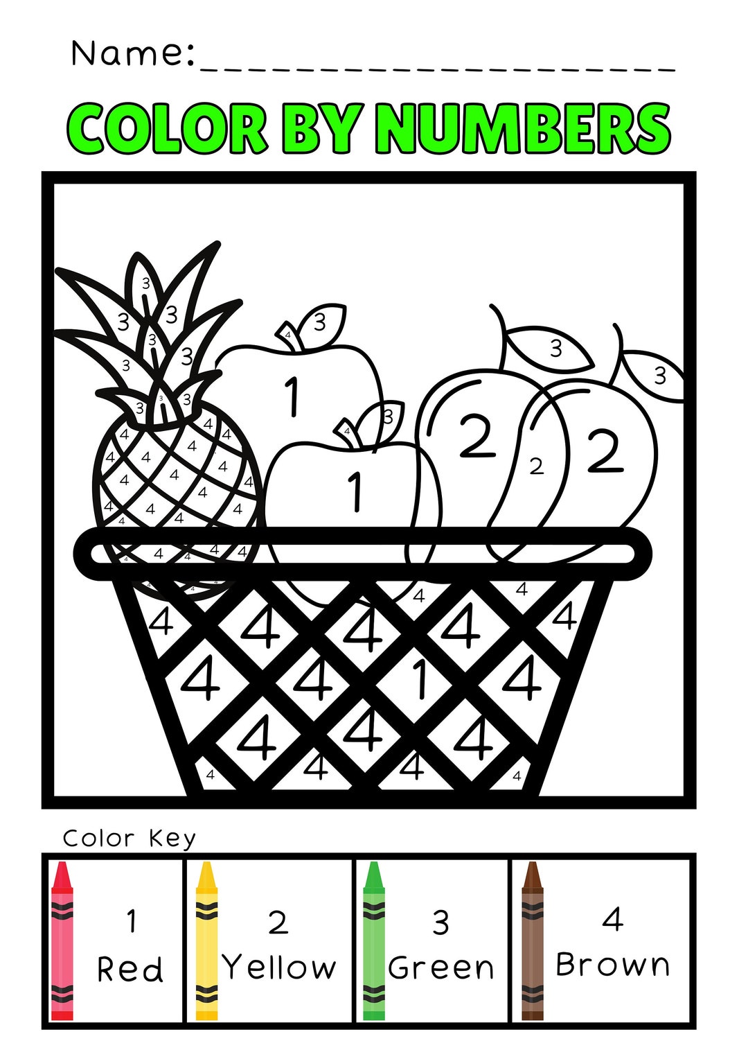 15 Fun Color/paint by Number/letter Pages for Kids, Activity Book for ...