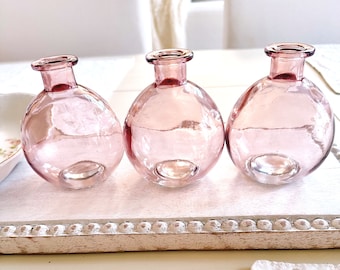 Pink Round Glass Vase Home Decoration