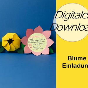 Kindergeburtstag Einladung Blume zum selber basteln (DIY)