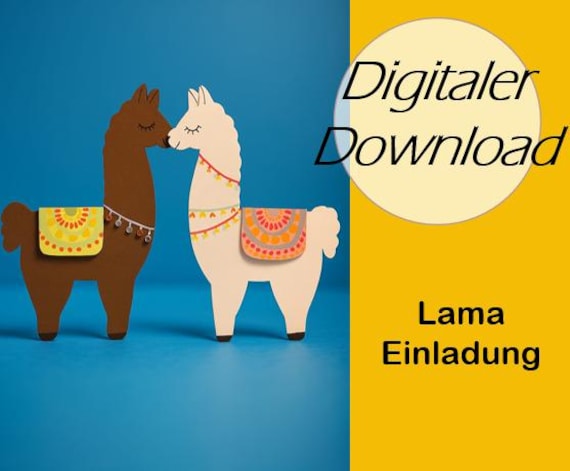 Kindergeburtstag Einladung Lama oder Alpaka zum selber basteln (DIY)