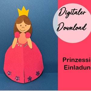 Invitación de cumpleaños infantil princesa para hacer tú mismo (DIY)