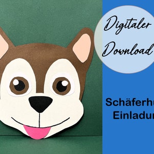 Kindergeburtstag Einladung Hund zum selber basteln (DIY)
